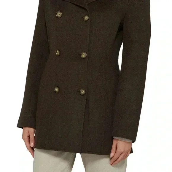 TOTEME NWT Structured Waist Jacket Chocolate Breasted Double Faced Wool 36 Brown